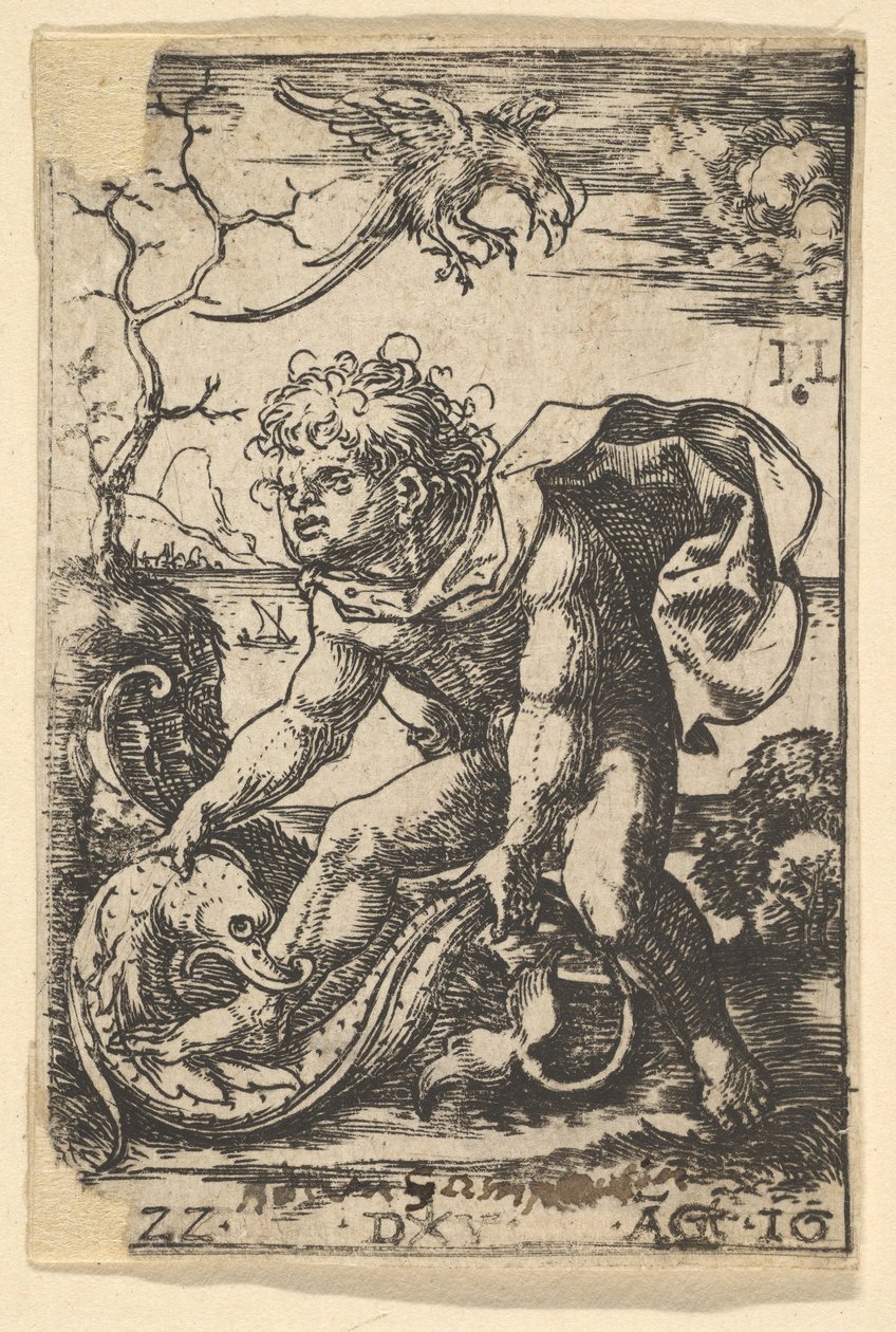 魚を持つ男、1522 年 8 月 16 日。 作： Dirck Vellert