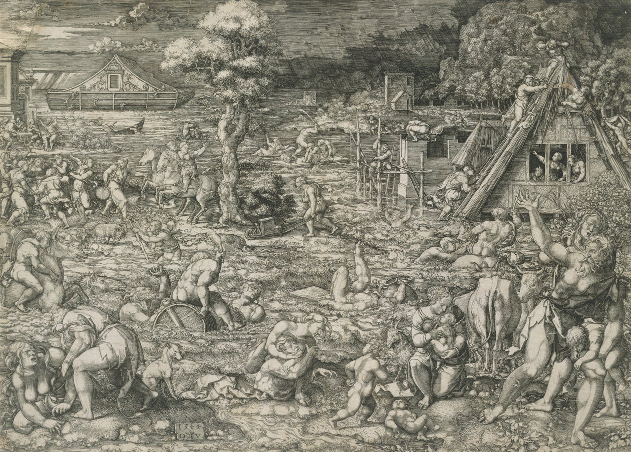 大洪水、1544年。 作： Dirck Vellert