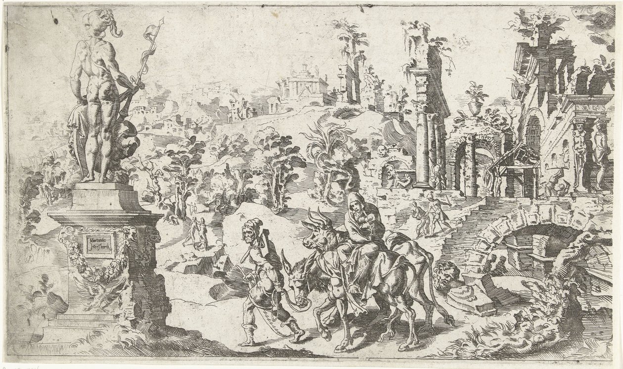 エジプトへのフライト 作： Dirck Volckertsz Coornhert（に起因）