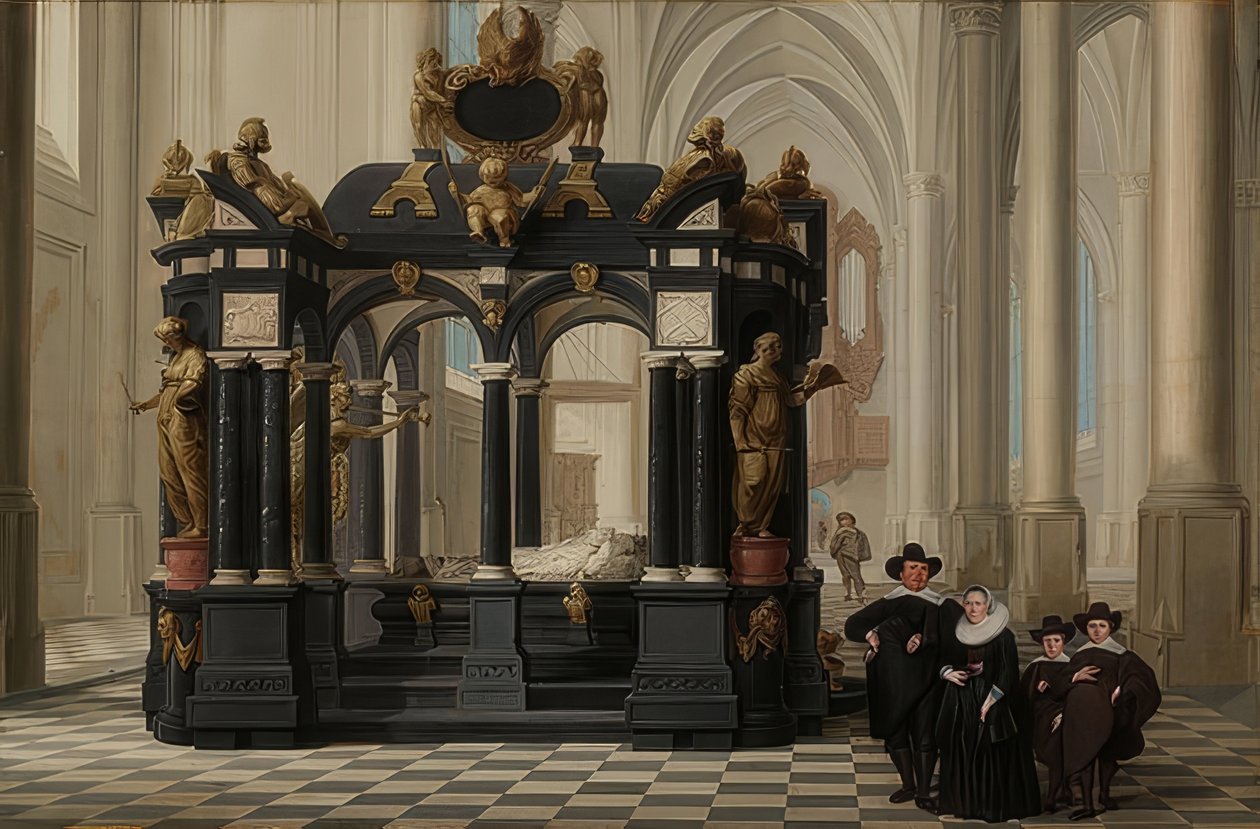 Eine Familyは、デルフトのNieuwe KerkにあるGrab des Prinzen William Iです。 1645 作： Dirck van Delen