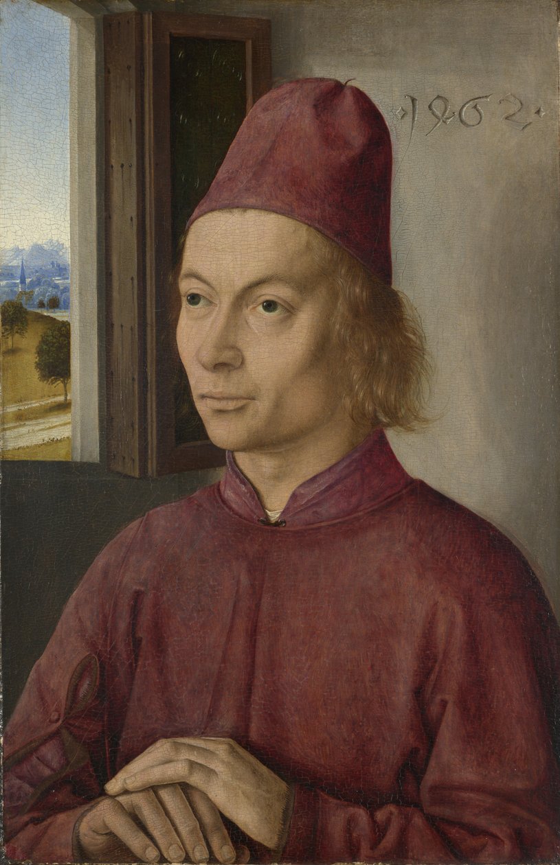 男の肖像Jan van Winckele、1462 作： ディルク・ボウツ