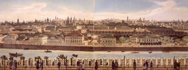 クレムリンからのザモスクヴォレチェの眺め。フィリップ・ブノワ（1813-1905）とオーブランが彫ったモスクワのパノラマ図から。 作： Dmitri（後）Indieitzeff
