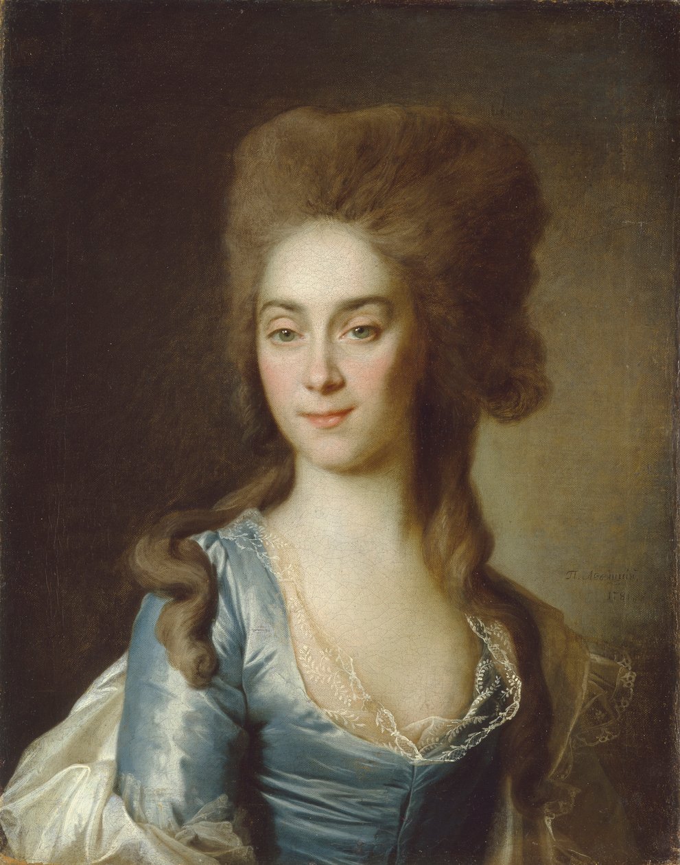 Tatyana Petrovna Raznatovskayaの肖像、néeRezvaya、1781 作： Dmitri Grigorievich Levitsky