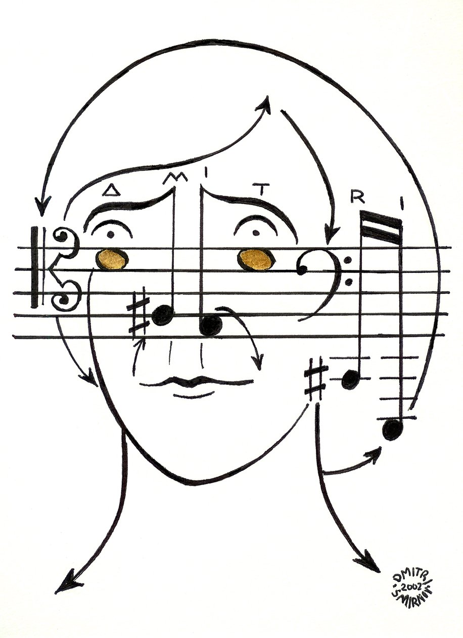ドミトリー「スミルノフ」-楽譜を使って描かれたロシアの作曲家の肖像画 作： ドミトリー・スミルノフ