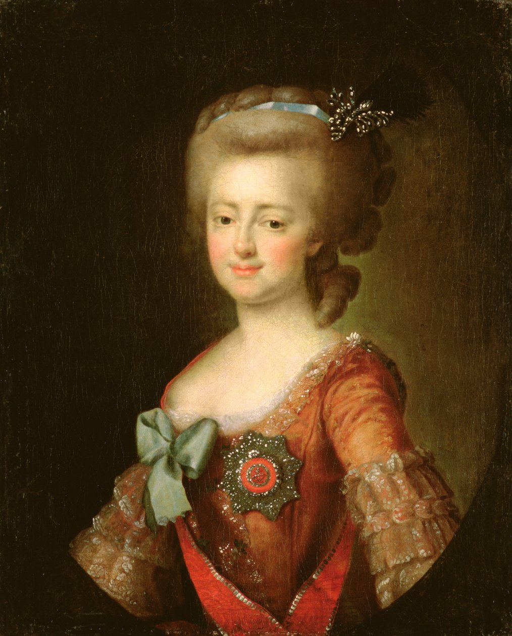 大公マリア・フョードロヴナ（1759-1828）c.1780-90の肖像 作： Dmitri Grigorievich Levitsky