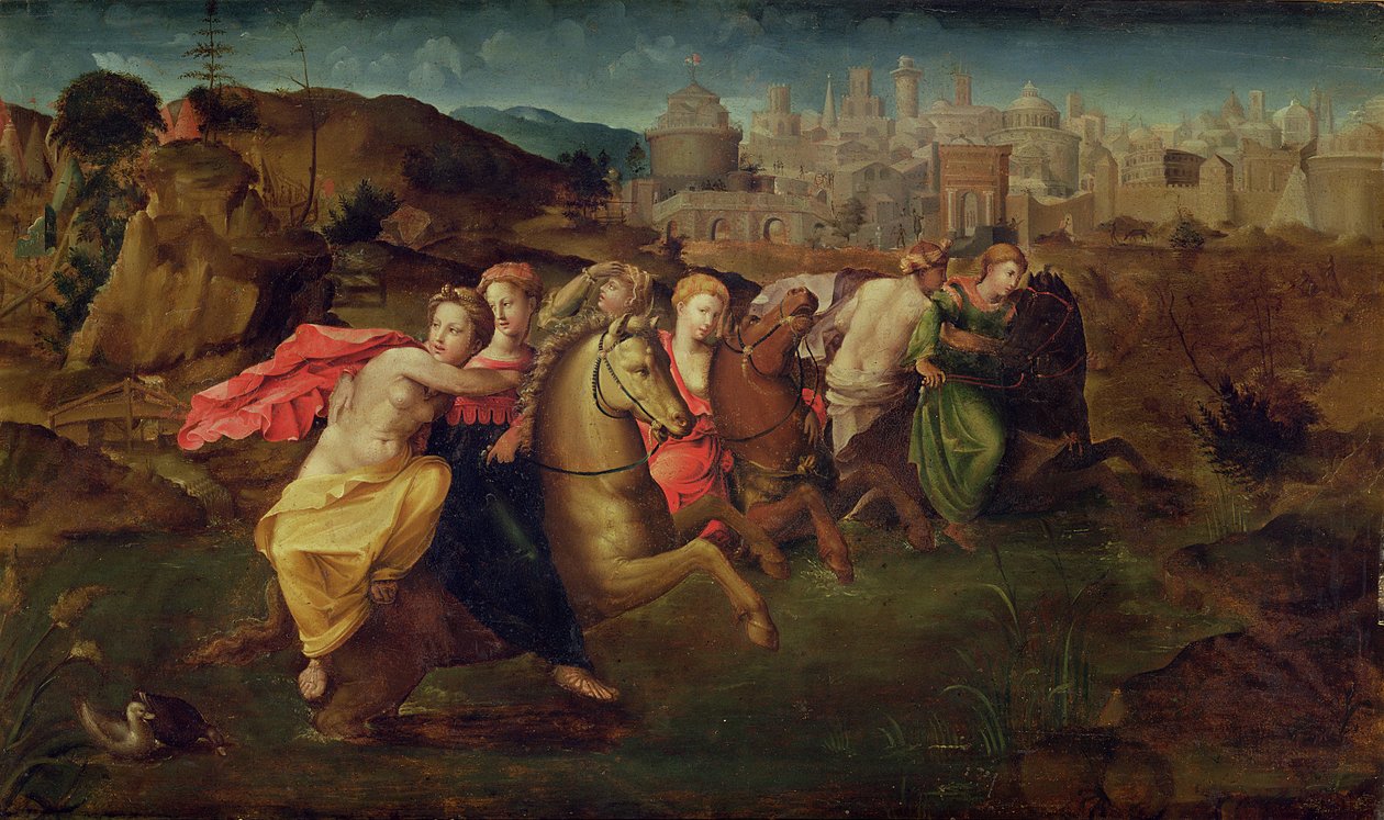 ポルセナの野原から逃げたクロエリアと処女、1530〜35年頃 作： Domenico di Pace Beccafumi
