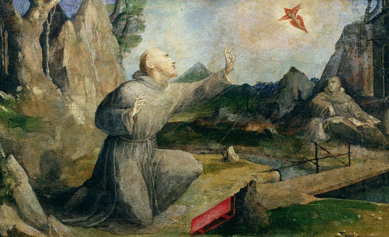 1537年に聖痕を受け取るアッシジの聖フランシス 作： Domenico di Pace Beccafumi