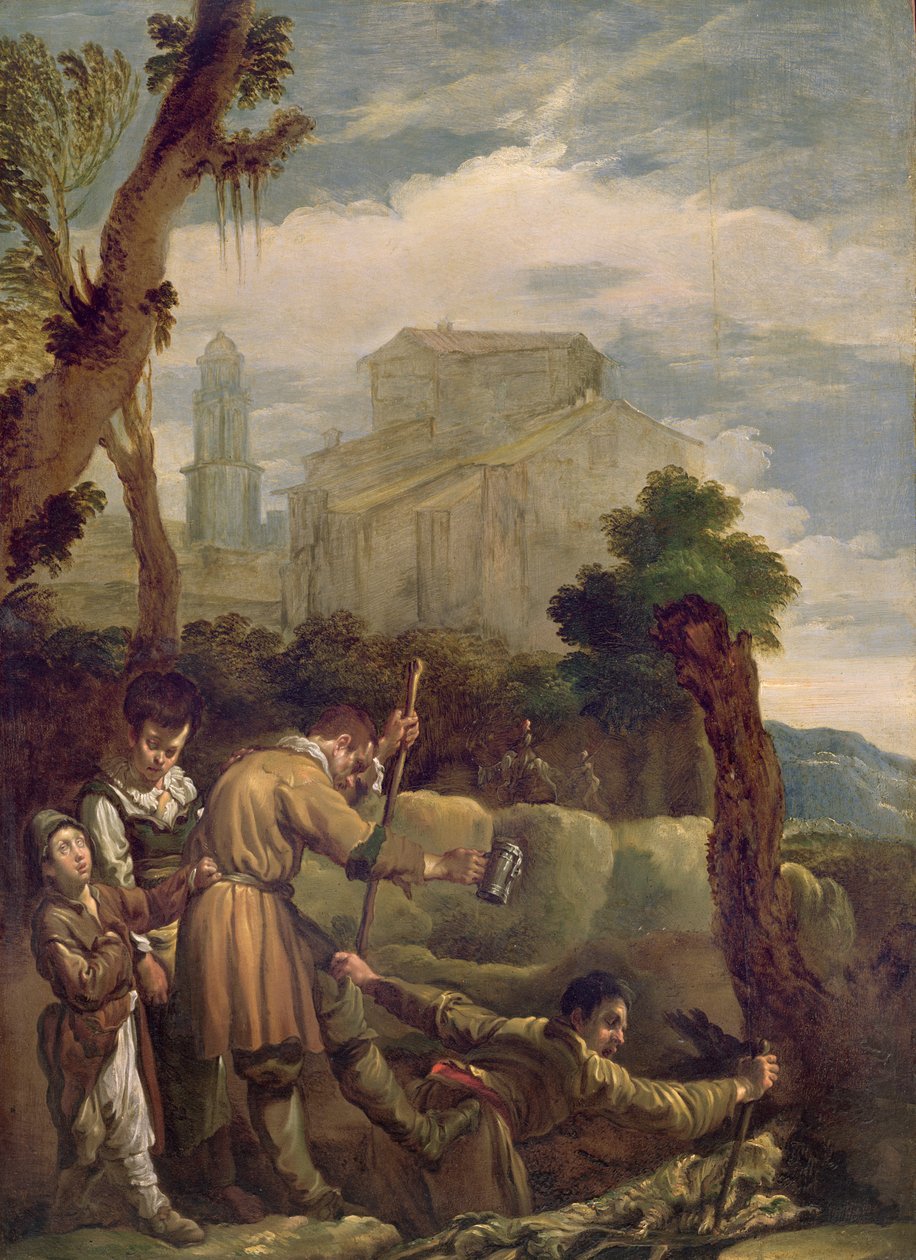 The Blind Leading the Blind、1621-22（パネル） 作： ドメニコ・フェティまたはフェティ