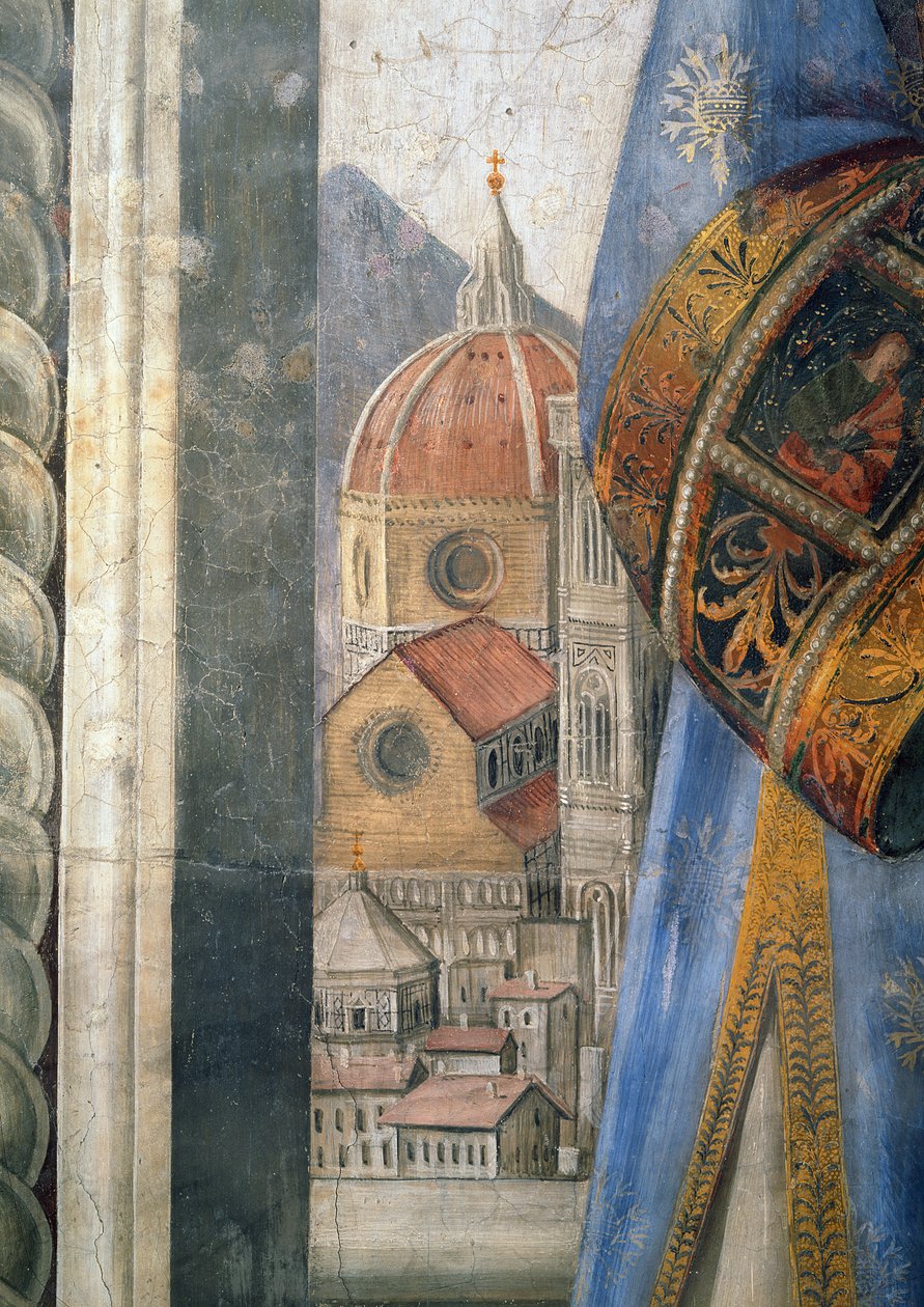 大聖堂、サラデイジグリ、c1470のフレスコ画からの詳細 作： ドメニコ・ギルランダイオ