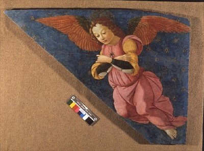 天使、フィグライン祭壇画のパネル（フレスコ画） 作： ドメニコ（ワークショップ）ギルランダイオ