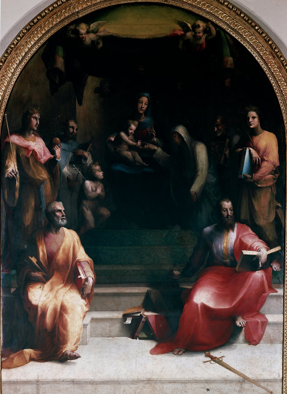 Die mystische Hochzeit der hl. Katharina von Siena und Heiligen von Domenico Beccafumi