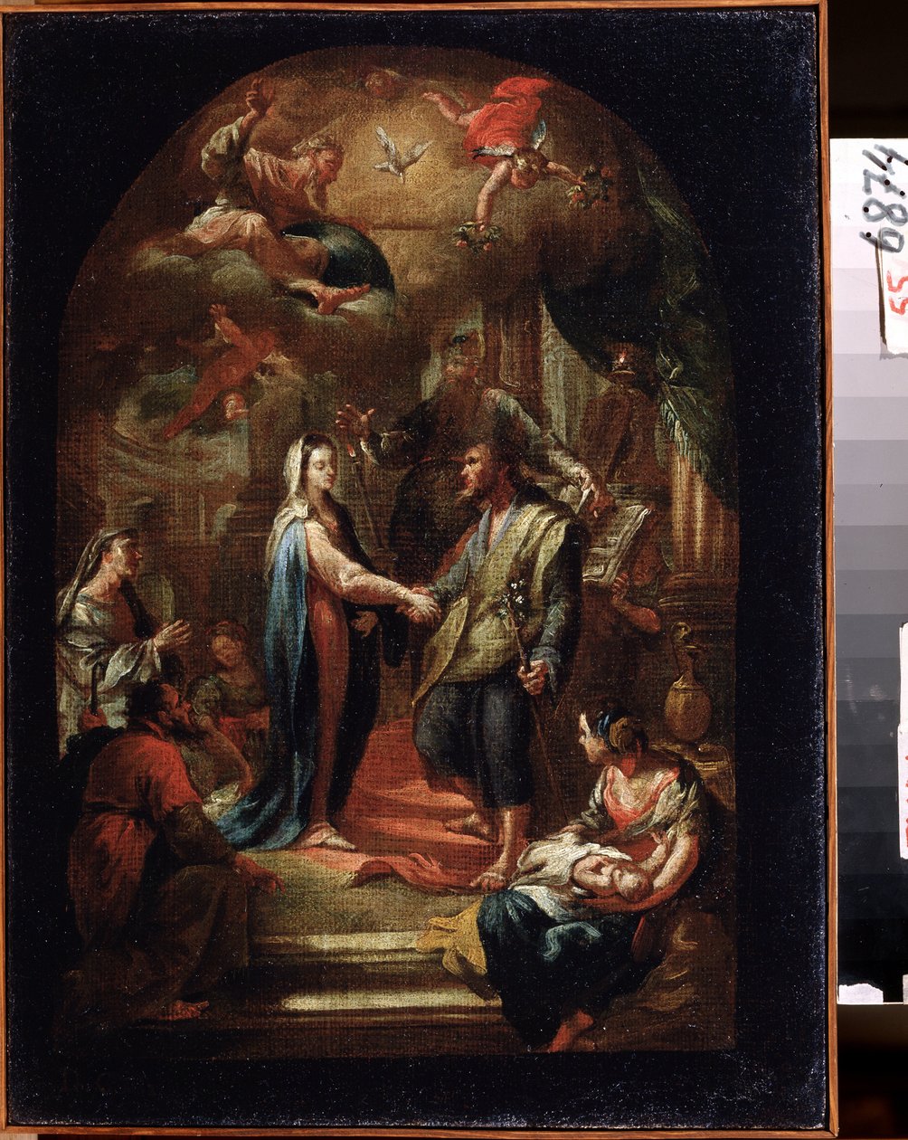 「聖母の結婚」 (マリアとヨセフの結婚) ドメニコ・コルヴィ (1721-1803) による絵画 18 世紀 国立美術館、トゥーラ、ロシア 作： ドメニコ・コルビ