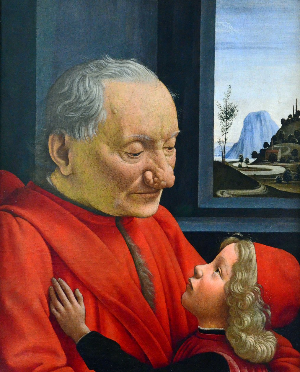イタリア語：Ritratto di vecchio con nipote 老人と孫 作： ドメニコ・ギルランダイオ