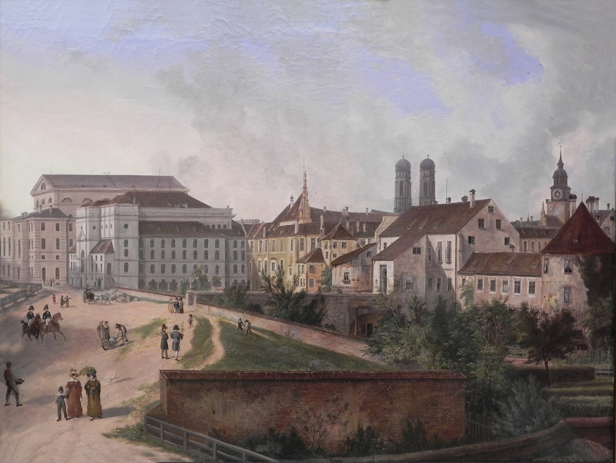 ドイツ語：Die Königliche Residenz von Nordosten im Jahr 1827 1827年北東から見たミュンヘンの王宮レジデンス 作： ドメニコクアーリオヤンガー