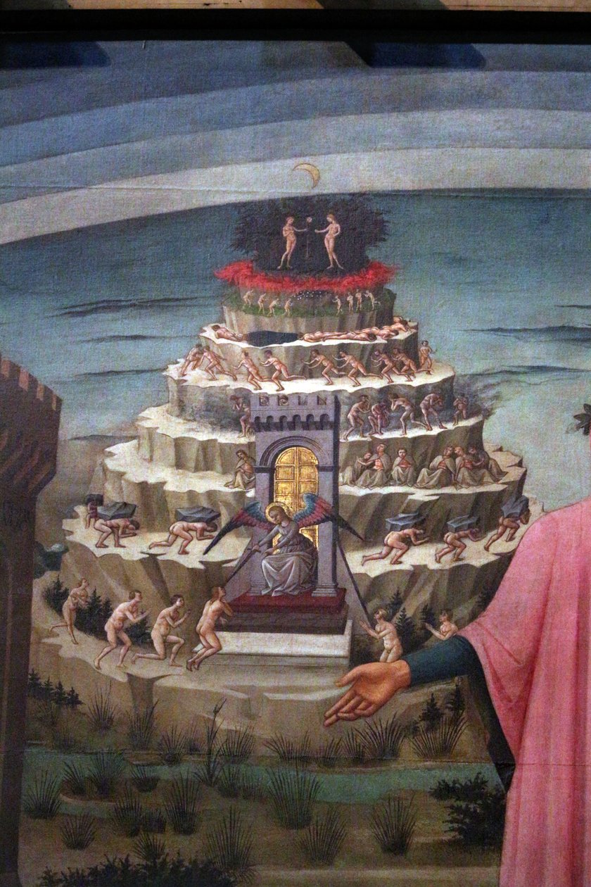 イタリア語  La Divina Commedia di Dante ダンテ・アリギエーリとフィレンツェと神曲の世界（地獄、煉獄、楽園） 作： ドメニコ・ディ・ミケリーノ