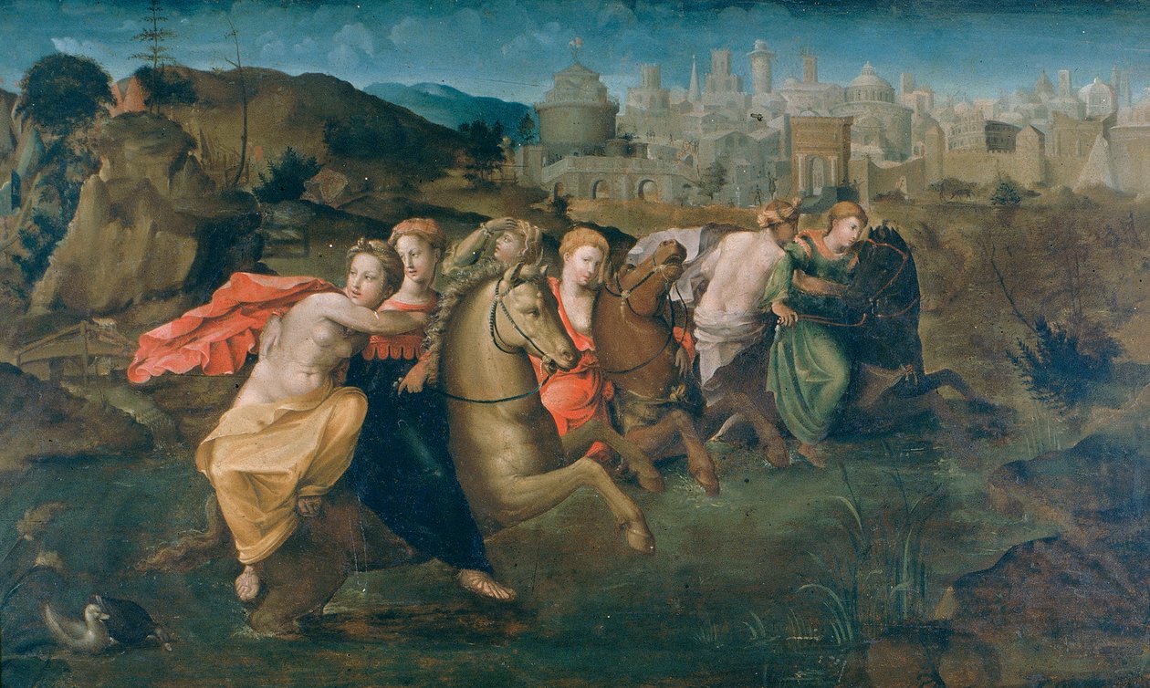 ポルセナスキャンプからのクレリアとローマの処女の脱出 作： Domenico di Pace Beccafumi