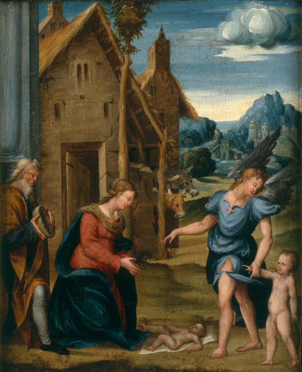 ラファエルとトビアスを持つ子供の崇拝、1510年頃 作： ドネッコ工房attr.toパネッティ