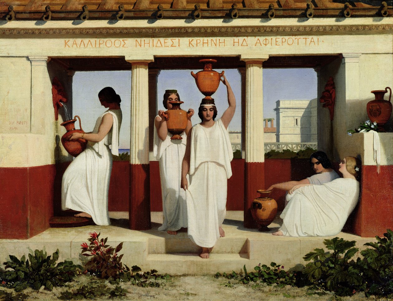 1841年の噴水でのギリシャの女性 作： ドミニク・ルイ・パペティ