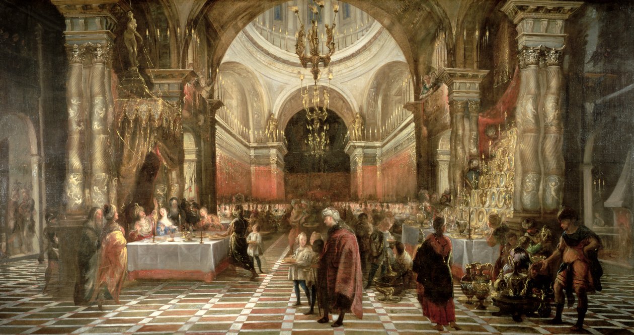 ベルシャザーの饗宴、1650-70年頃 作： ドン・ファン・カレーニョ・デ・ミランダ
