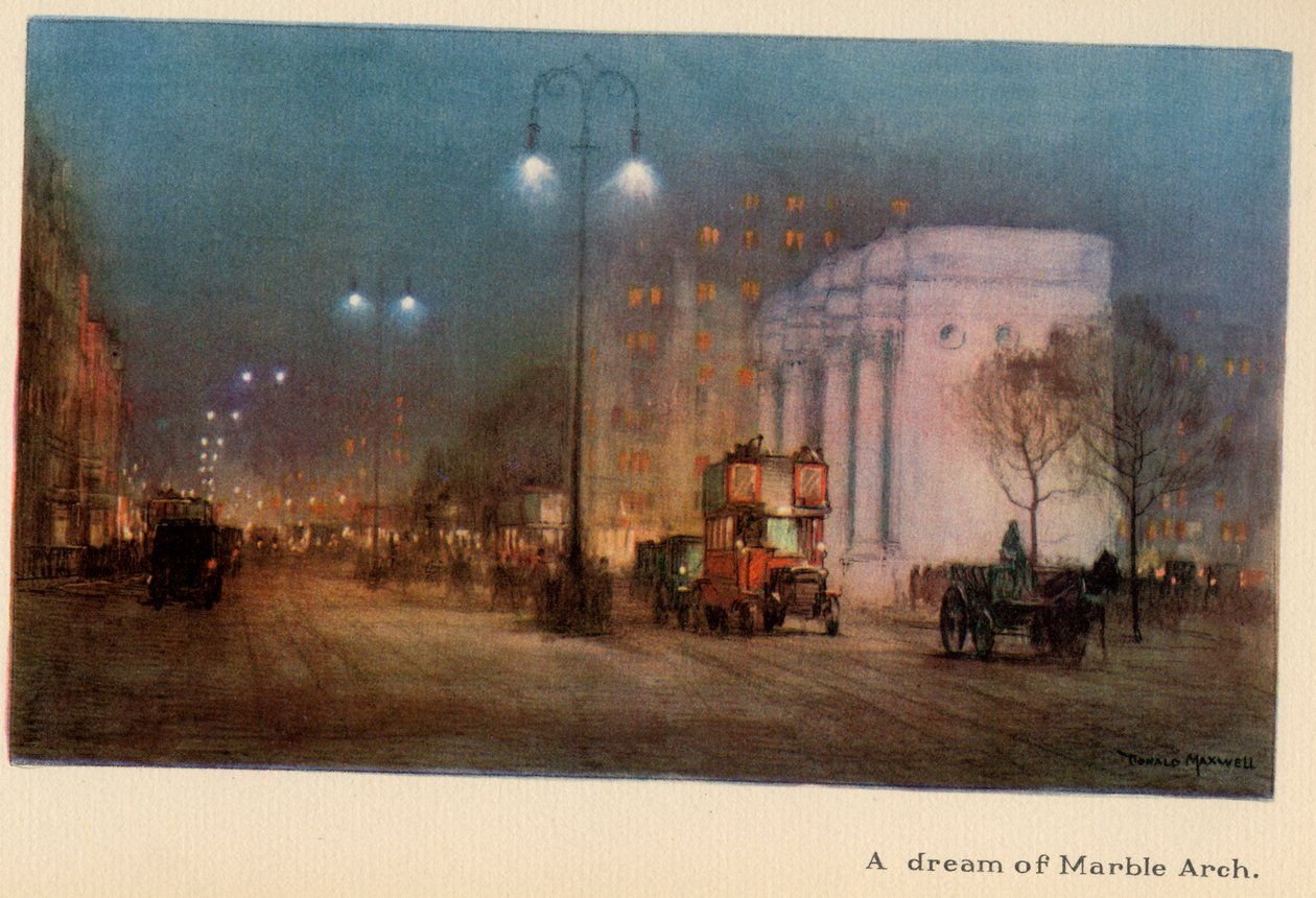 「The New Lights o」ロンドンのマーブルアーチの夢、1926年発行 作： ドナルド・マクスウェル