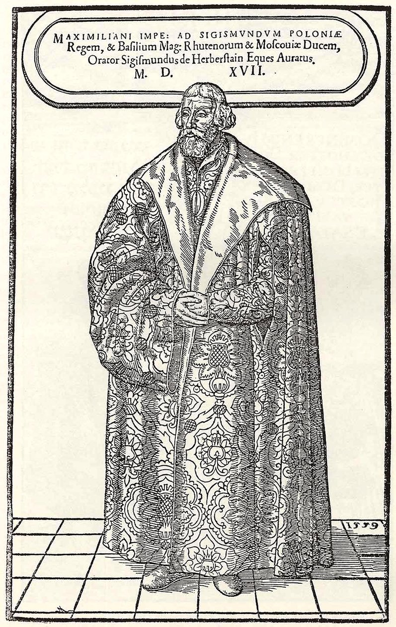 ポーランドとロシアの駐在大使ジークムント・フォン・ヘルバーシュタイン男爵の肖像、1559年 作： ドーナツヒューブシュマン