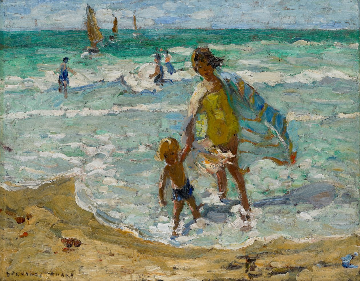 海辺の風の強い日（油彩・キャンバス） 作： 