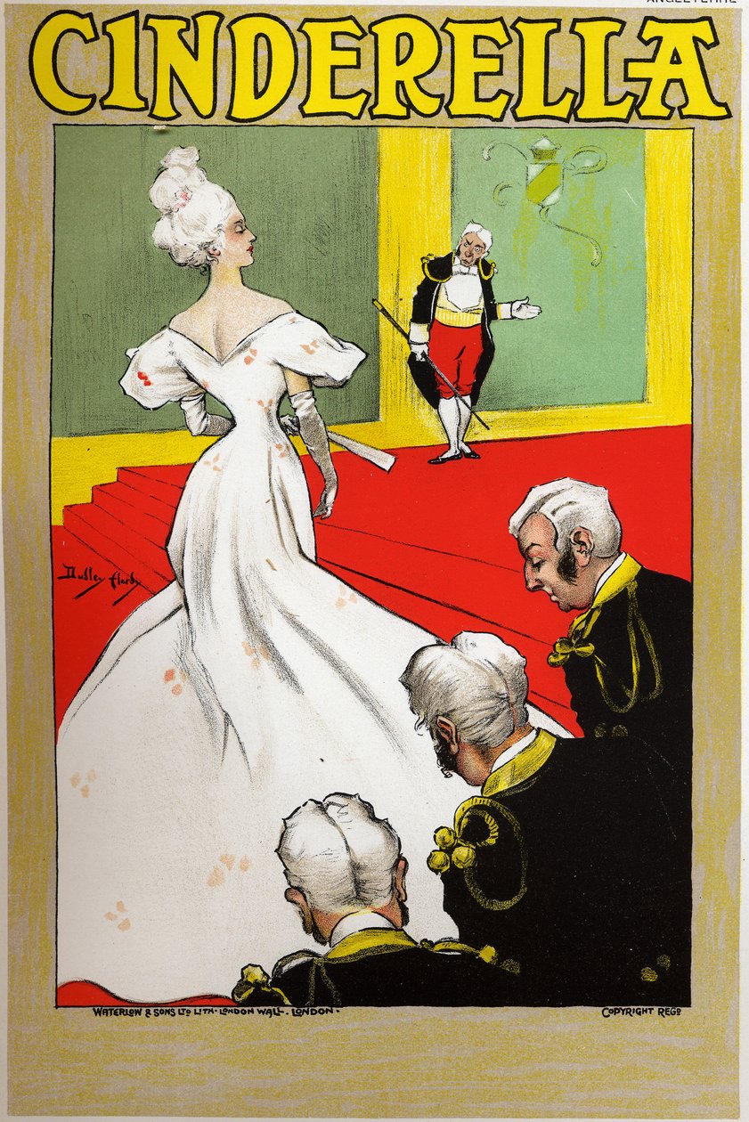 文学。おとぎ話。シンデレラダドリー・ハーディによるイギリス・ロンドンでのショーのポスター（1890年頃）（ポスター 作： ダドリー・ハーディ