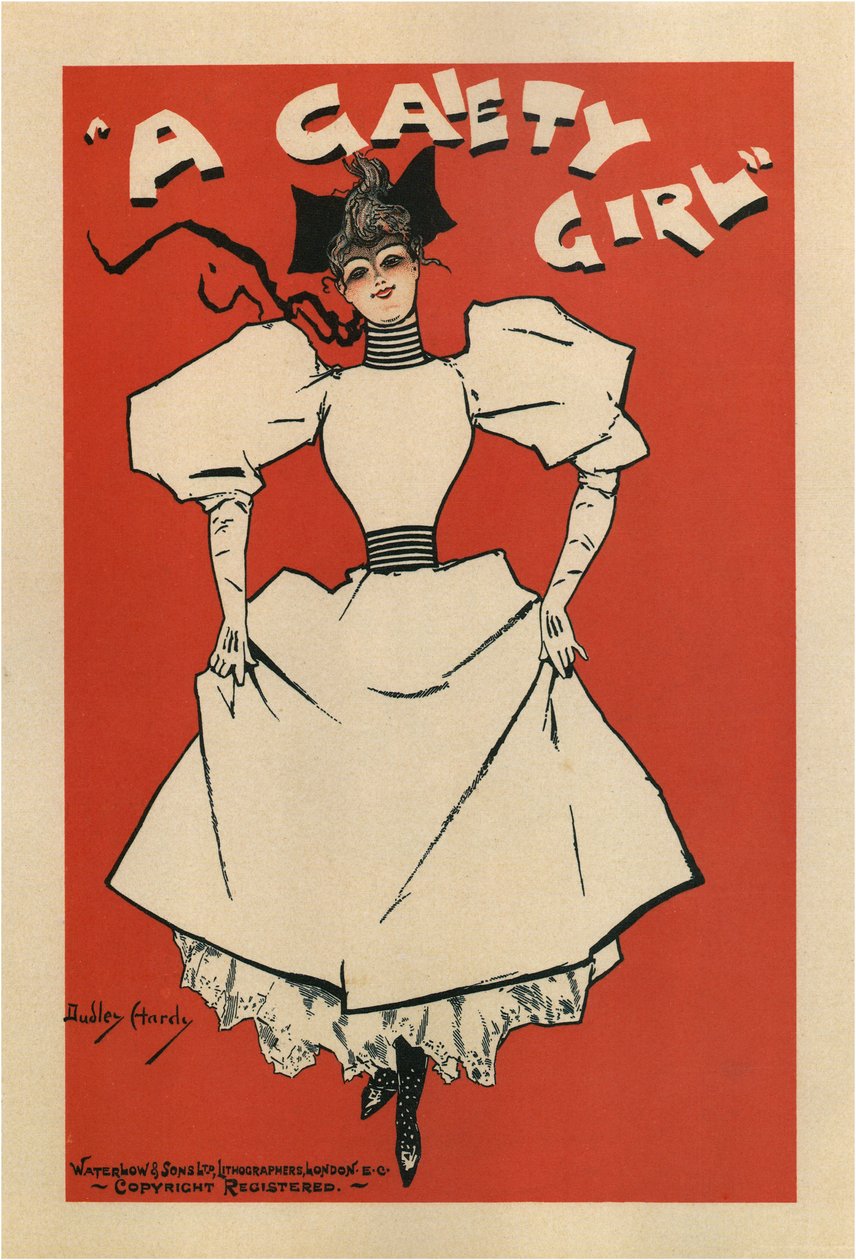 ミュージカルコメディのポスターシドニージョーンズのゲイエティガール、1895年 作： ダドリー・ハーディ