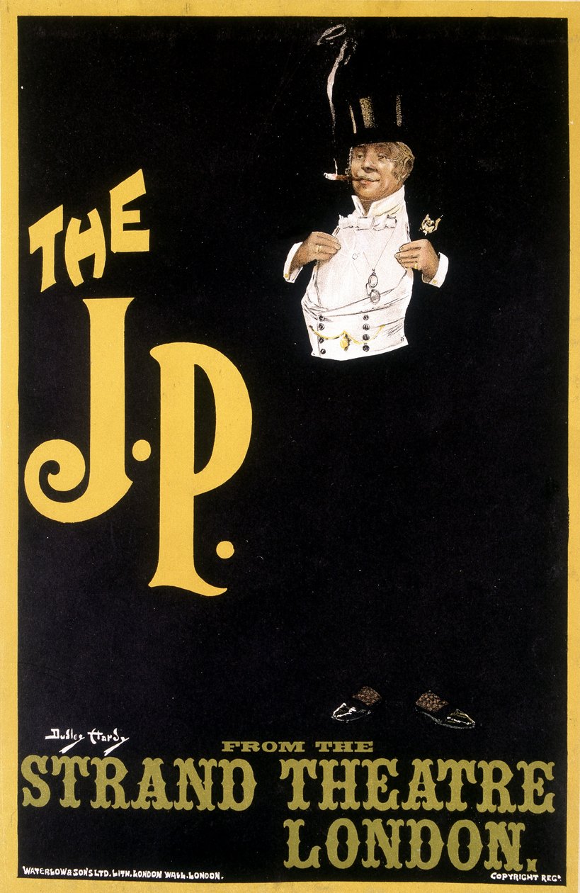 The J.P:ロンドンのストランド・シアターのポスター（Durley Hardy作 作： ダドリー・ハーディ
