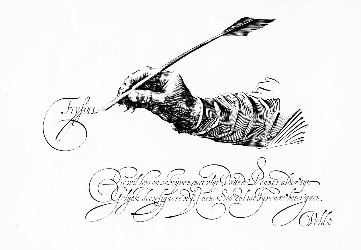 Jan Van den Veldeによる「作文の鏡」のイラスト、1609年発行 作： オランダ語学校
