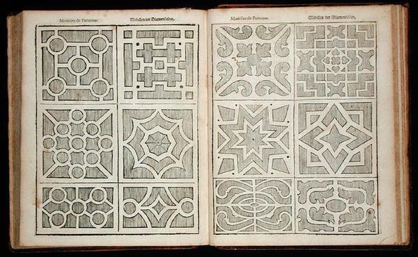 1699年に出版されたJohann van der Groenの「The Dutch Gardener」に掲載されているパルテールのデザイン（171922年も参照）。 作： オランダ語学校
