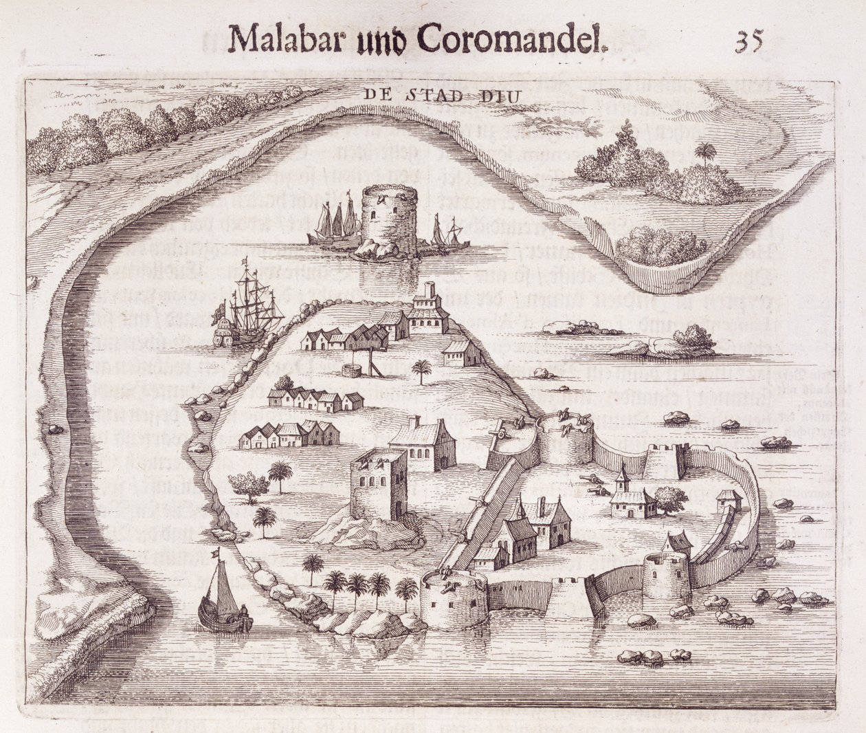 東インド諸島マラバールの海岸にあるオランダの砦 作： オランダ語学校