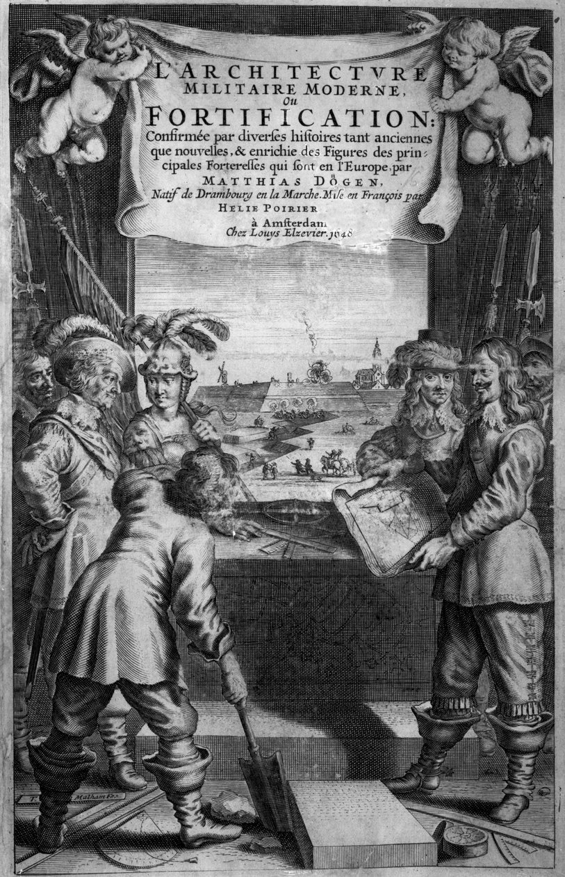 LArchitecture Militaire Moderneへの口絵、またはマティアスドーゲンによる要塞化、テオドールマザム（c.1606-76）による彫刻、パブ。 Chez Louis Elzevier、アムステルダム、1648 作： オランダ語学校