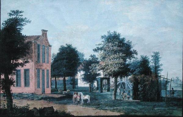 庭園のハンツマン」 1770年頃 紙にガッシュ 作： オランダ語学校