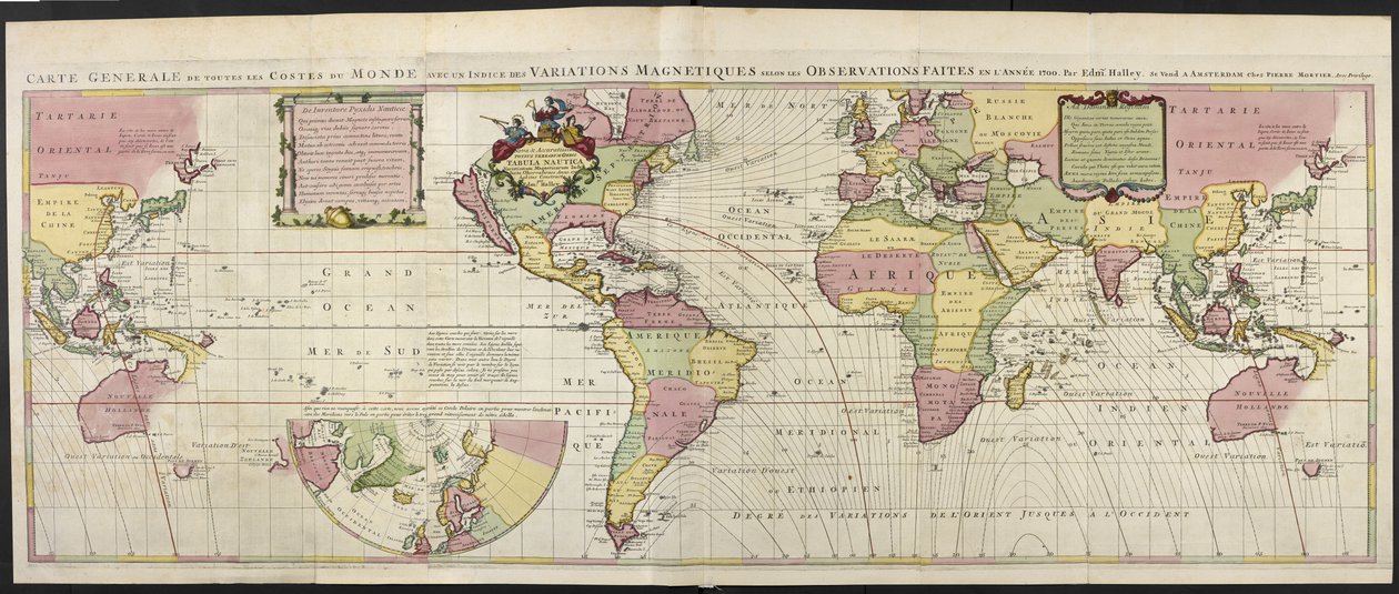 世界地図、磁気変化あり 作： オランダ語学校