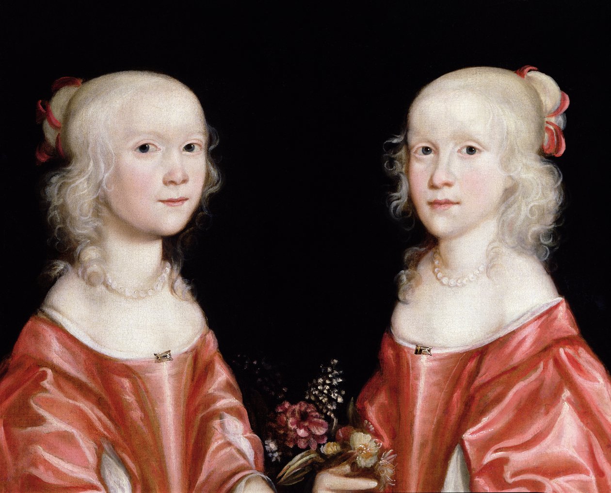 双子の姉妹の肖像、1650年頃 作： オランダ語学校