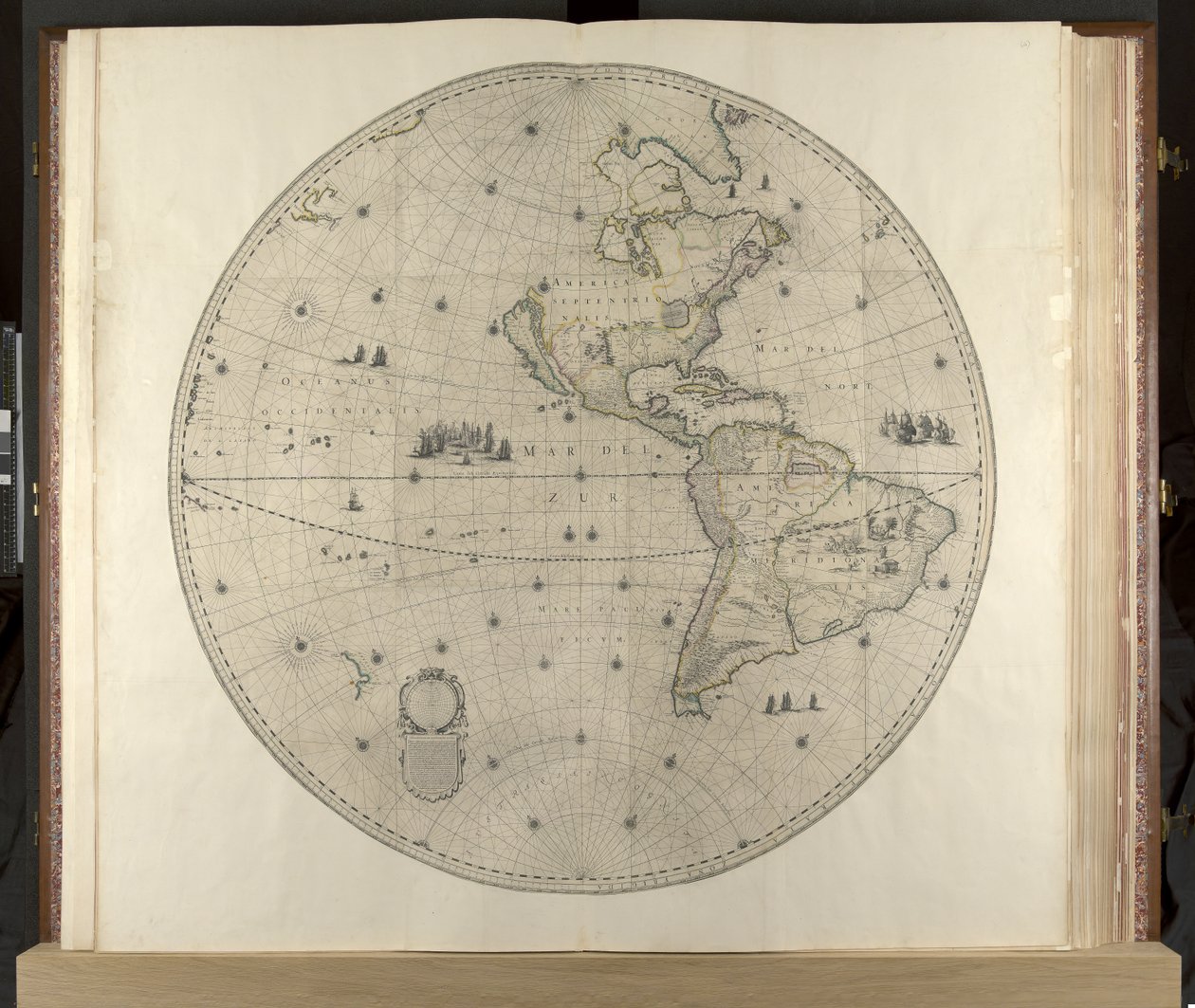 アメリカ大陸、クレンケアトラス、1660年頃（彫刻） 作： オランダ語学校