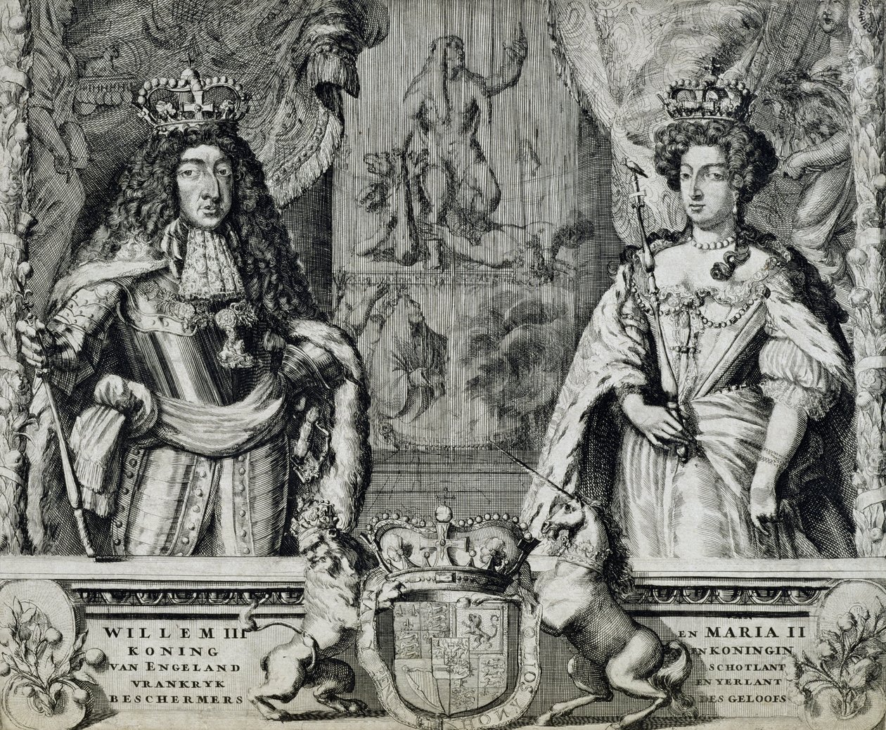 ウィリアム3世（1650-1702）とメアリー2世（1662-94）、1688-94年頃 作： オランダ語学校