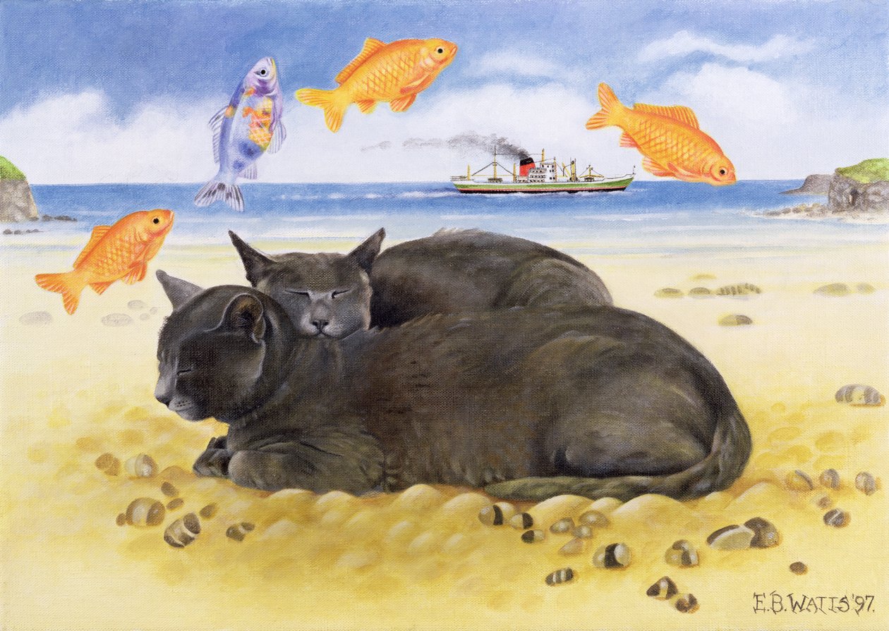 Fish Dreams、1997（キャンバスにアクリル） 作： EB Watts