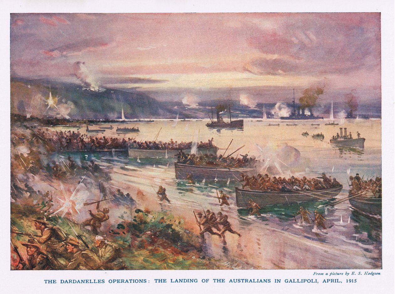 ダーダネル作戦：1915年4月、オーストラリア人がガリポリに上陸 作： ESホジソン