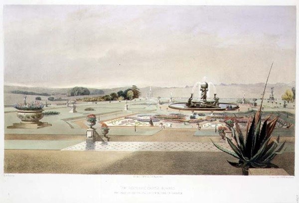 The Parterre, Castle Howard, pub. by Thomas McLean (litho) 作： E.アドベノブルック