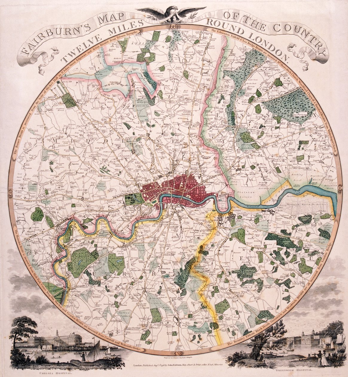 ロンドンの地図、1798 年 作： Eボーン