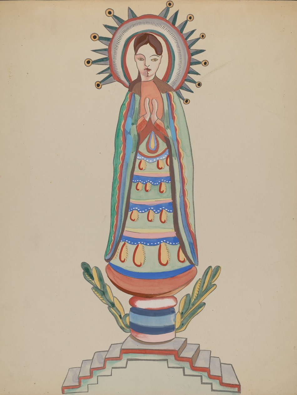 ニューメキシコ州、ブルト、色とりどりの木製フィギュア、1935年1942年。 作： E.ボイド