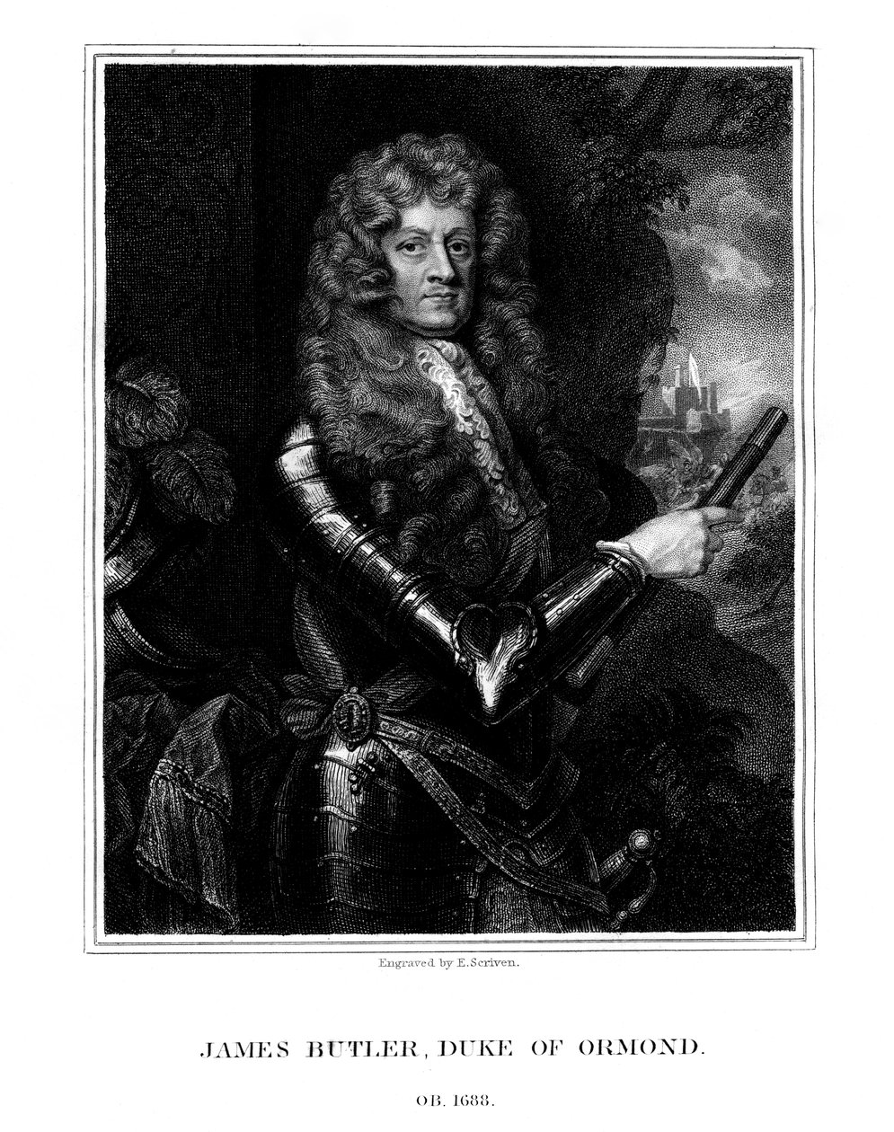 ジェームズバトラー、初代オーモンド公、アングロアイルランドの政治家、兵士、1824年。 作： E.スクリベン