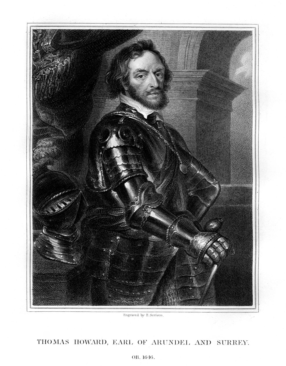 著名な英国の廷臣、1823年、アランデルとサリーの伯爵、トーマスハワード。 作： E.スクリベン