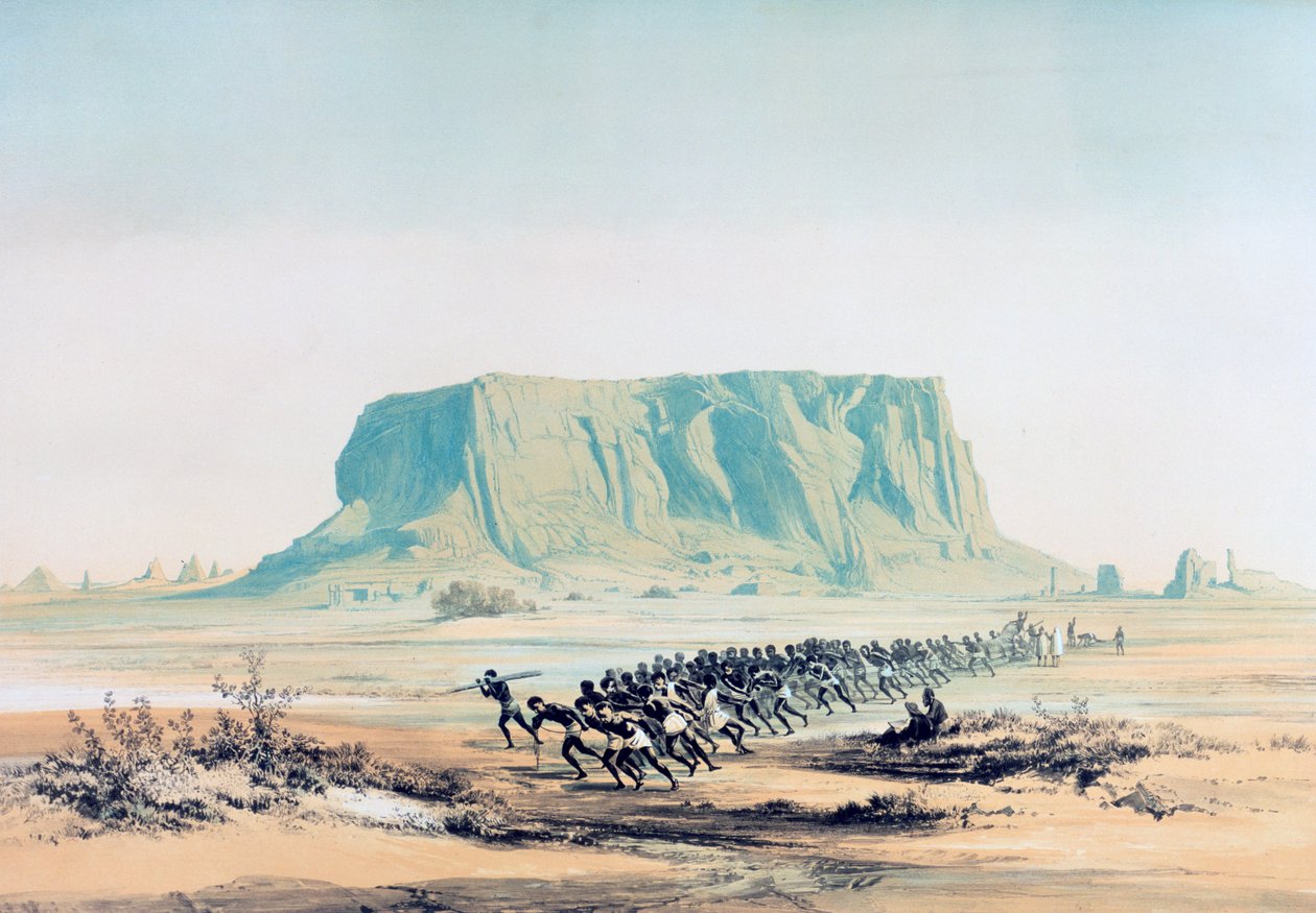 「バルカル山の眺め」、スーダン、1842～1845年 作： Eヴァイデンバッハ