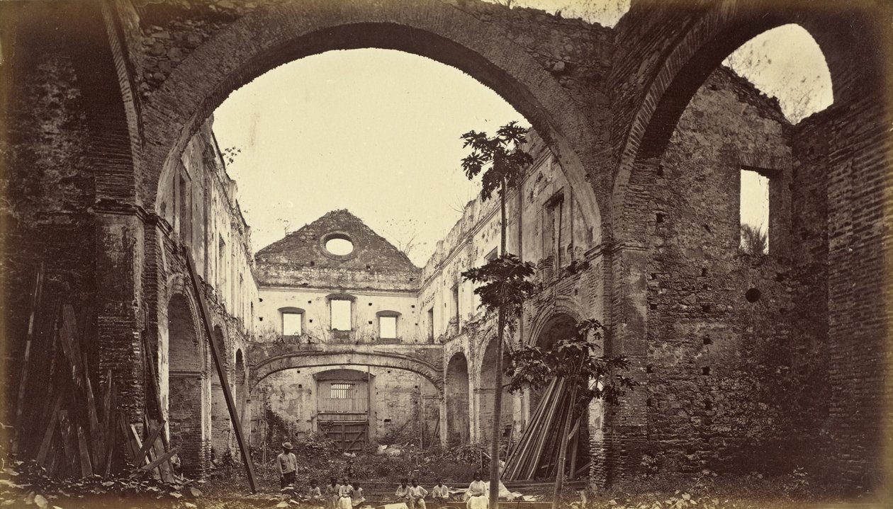 サント・ドミンゴ・パナマ教会の遺跡、1875年、1877年出版。 作： エドワード・マイブリッジ