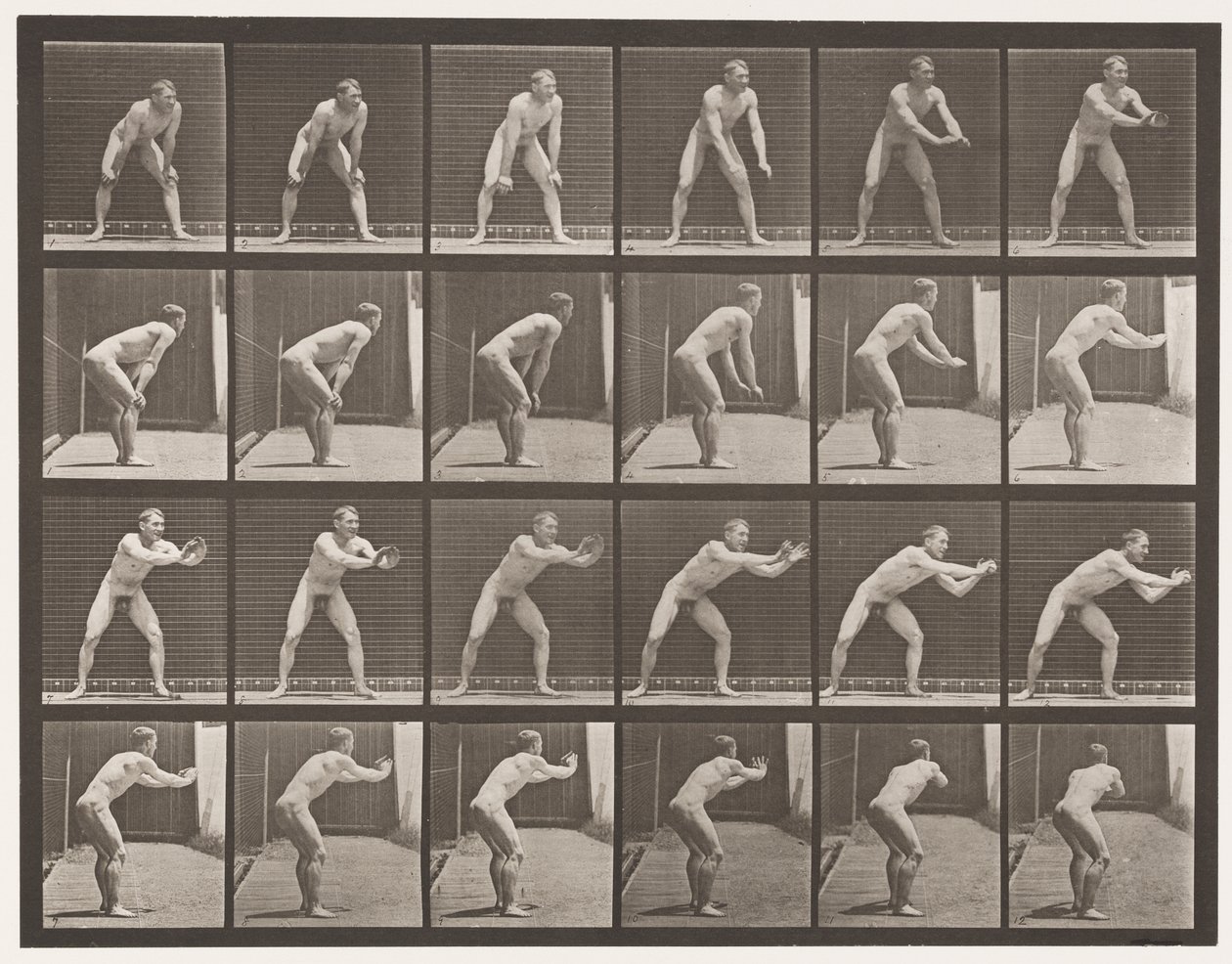 プレート280.Base-ball;キャッチ、1885 作： エドワード・マイブリッジ