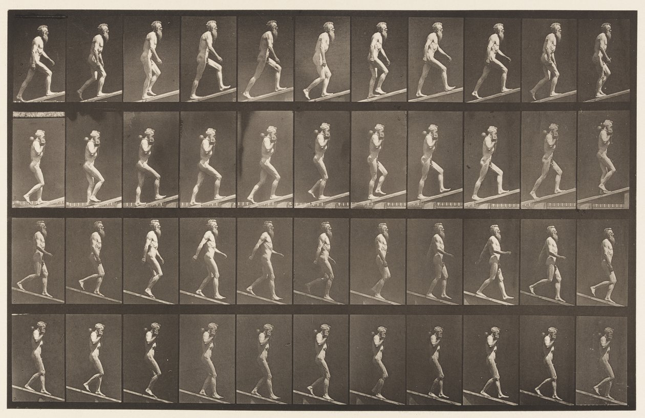 プレート489. A、Ascending Incline ;, 1872-1885 作： エドワード・マイブリッジ