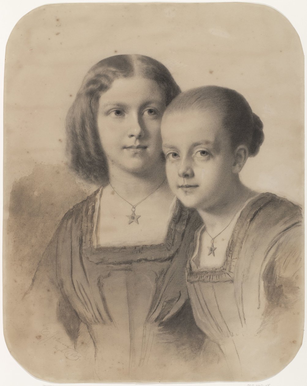 Woltera Geertruida、Limburg Stirum 伯爵夫人と Frederika Augusta 伯爵夫人の肖像 作： イーストマン・ジョンソン